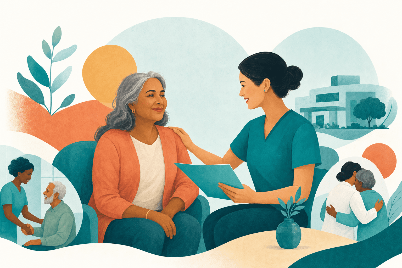 A calm patient resolving a healthcare balance with dignity